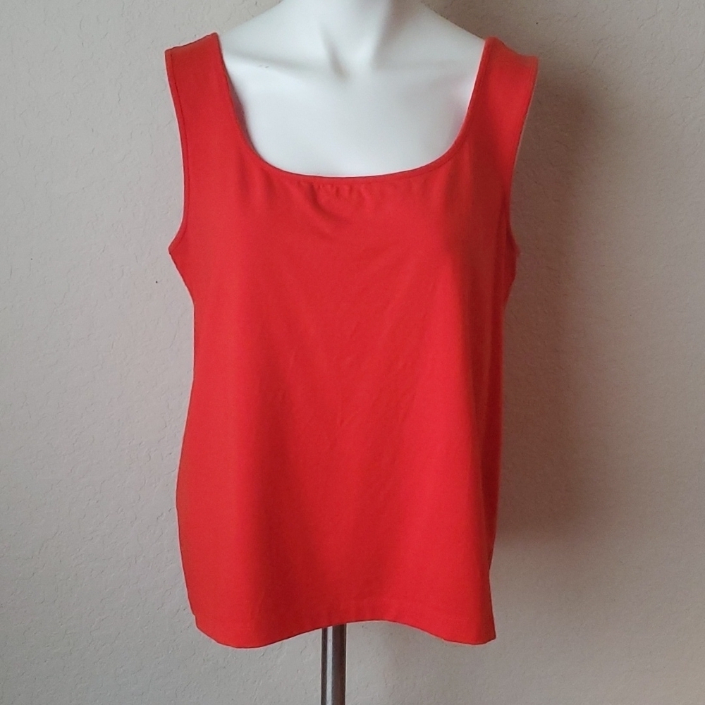 VTG Chico's sz 2 (L/12) sleeveless darker orange top
